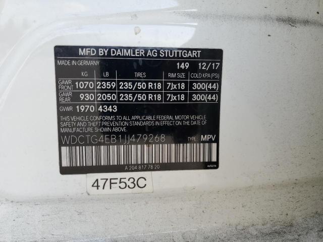 WDCTG4EB1JJ479268 Mercedes-Benz GLA 250