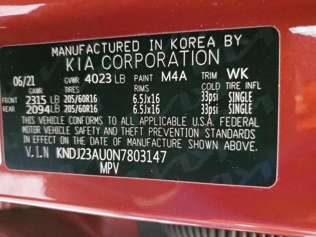 KNDJ23AU0N7803147 KIA SOUL LX