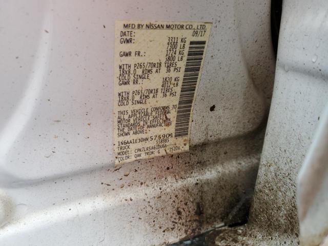 1N6AA1EJ0HN575901 Nissan TITAN S