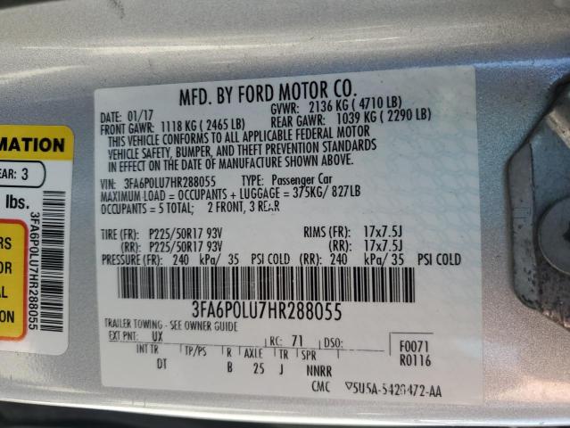 3FA6P0LU7HR288055 Ford Fusion Se Hybrid