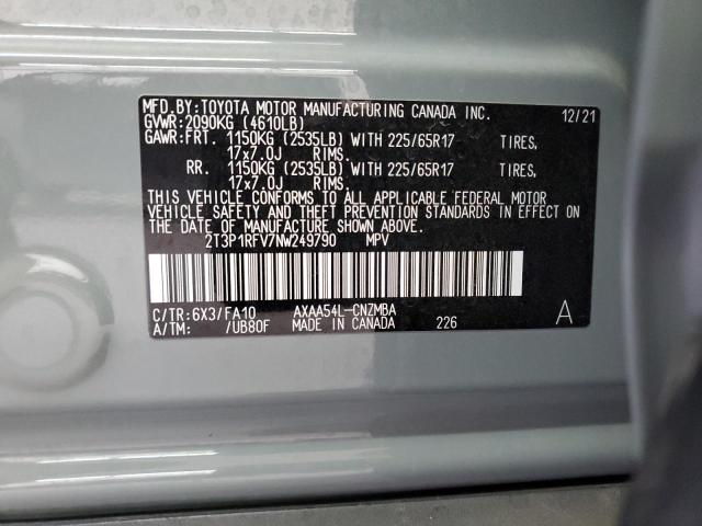 VIN 2T3P1RFV7NW249790 2022 TOYOTA RAV4 no.13