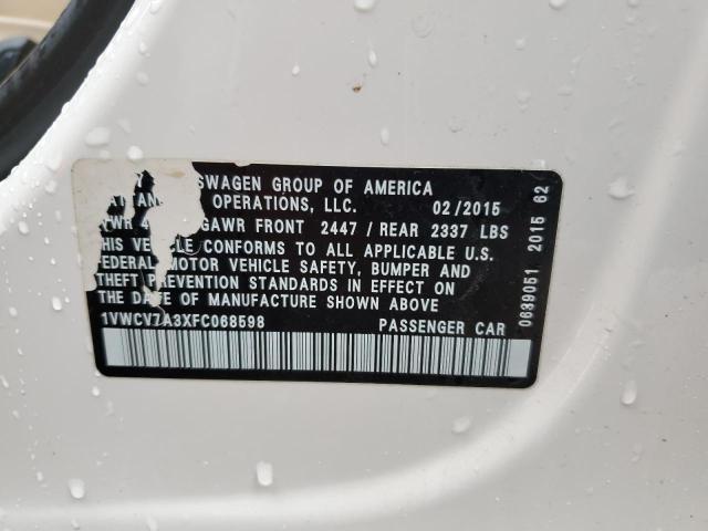 2015 VOLKSWAGEN PASSAT SEL - 1VWCV7A3XFC068598