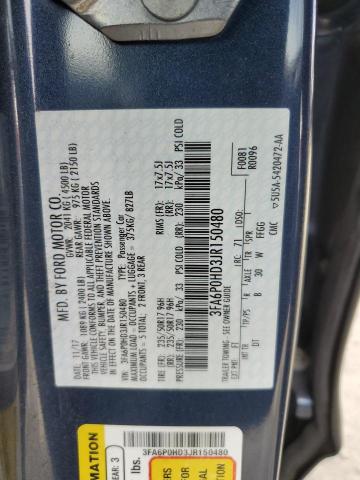 3FA6P0HD3JR150480 Ford FUSION SE