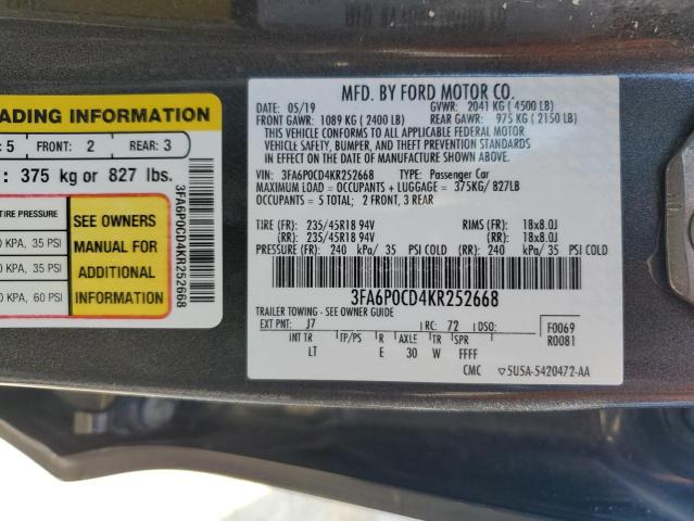 3FA6P0CD4KR252668 Ford FUSION SEL