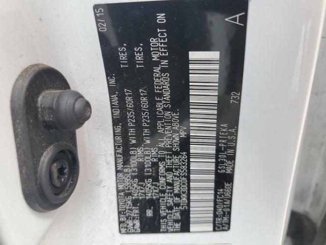 5TDKK3DC0FS583264 Toyota SIENNA LE