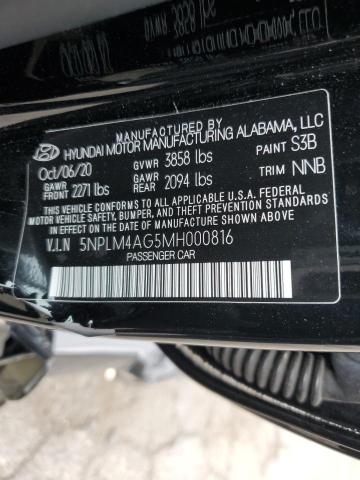 5NPLM4AG5MH000816 Hyundai ELANTRA SEL