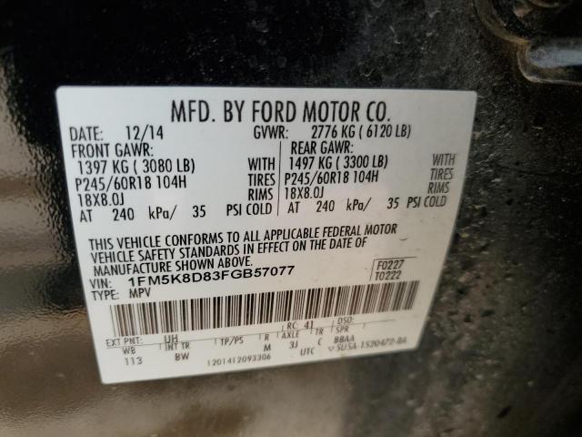 1FM5K8D83FGB57077 Ford EXPLORER XLT