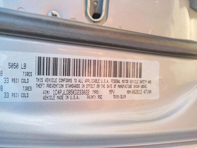 1C4PJLDB5KD233022 Jeep Cherokee Limited