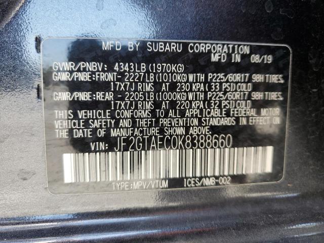 JF2GTAEC0K8388660 Subaru Crosstrek Premium