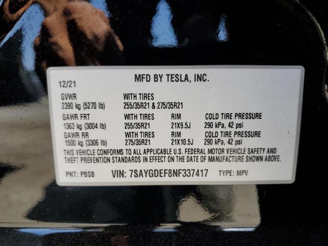 7SAYGDEF8NF337417 Tesla Model Y