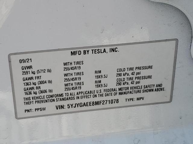 5YJYGAEE8MF271078 Tesla Model Y
