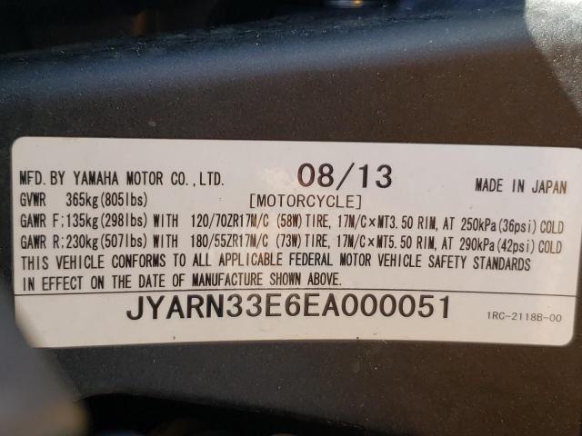 2014 YAMAHA FZ09 JYARN33E6EA000051