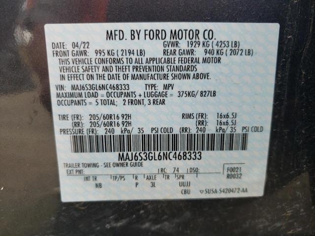 MAJ6S3GL6NC468333 Ford Ecosport Se
