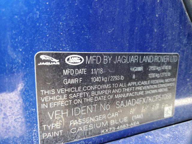 2019 JAGUAR XE PREMIUM - SAJAD4FX7KCP51068
