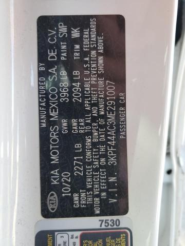 3KPF44AC3ME291007 KIA FORTE GT
