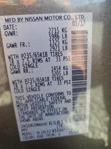 5N1DR2MNXHC658133 Nissan Pathfinder S