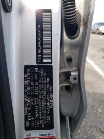 KNADM4A38G6600730 KIA RIO LX