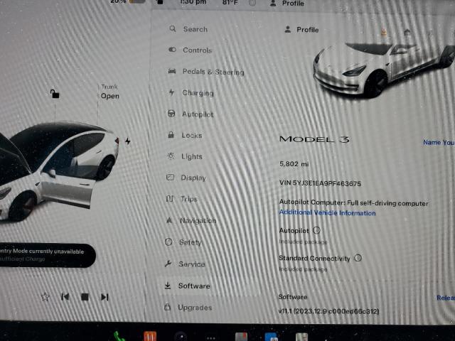 5YJ3E1EA9PF463675 Tesla MODEL 3