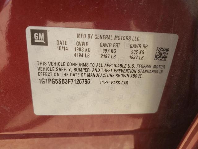 2015 CHEVROLET CRUZE LTZ - 1G1PG5SB3F7126786