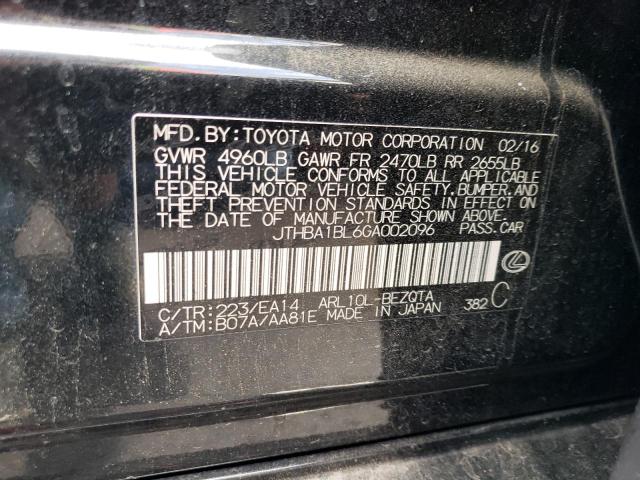 2016 LEXUS GS 200T BA JTHBA1BL6GA002096