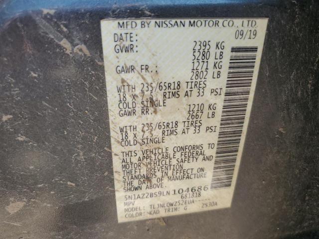 5N1AZ2BS9LN104686 Nissan MURANO SV
