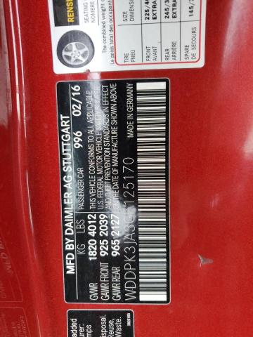 2016 MERCEDES-BENZ SLK 300 WDDPK3JA3GF125170
