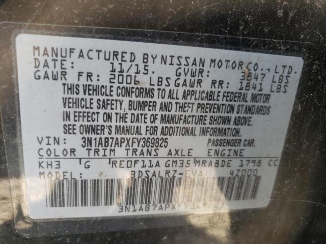 3N1AB7APXFY369825 Nissan SENTRA S