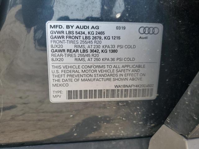 WA1BNAFY4K2084502 2019 AUDI Q5, photo no. 12