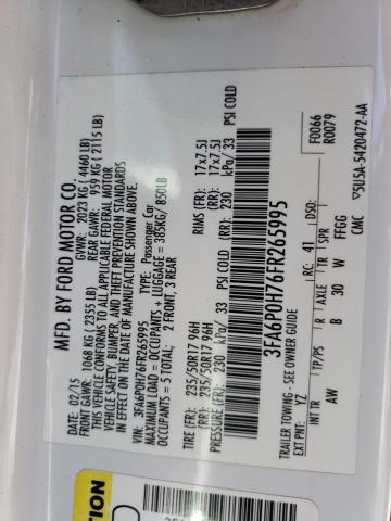 3FA6P0H76FR265995 Ford FUSION SE