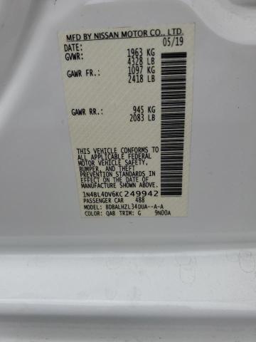 1N4BL4DV6KC249942 Nissan ALTIMA SV