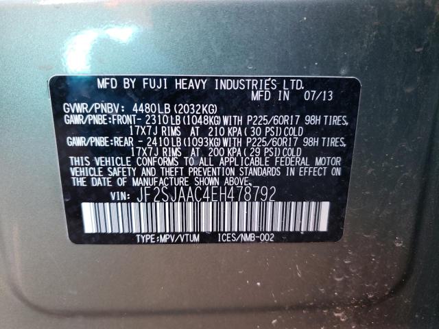 JF2SJAAC4EH478792 Subaru Forester 2.5i