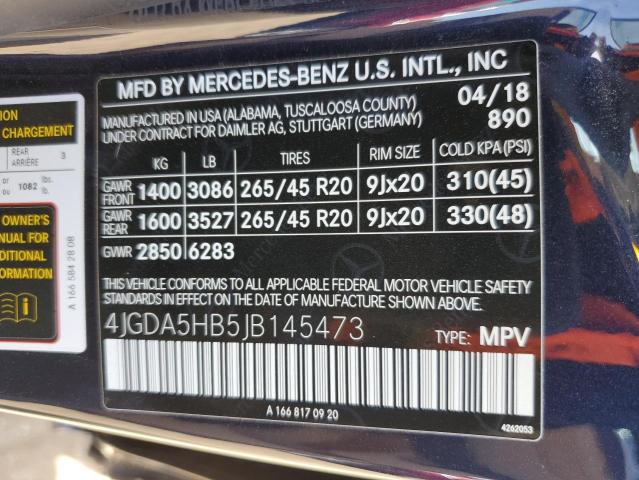 4JGDA5HB5JB145473 Mercedes-Benz Gle 350 4matic
