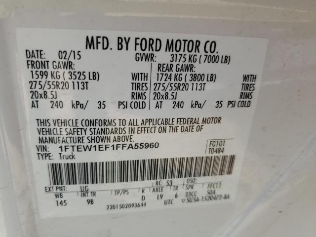 1FTEW1EF1FFA55960 Ford F150 Supercrew