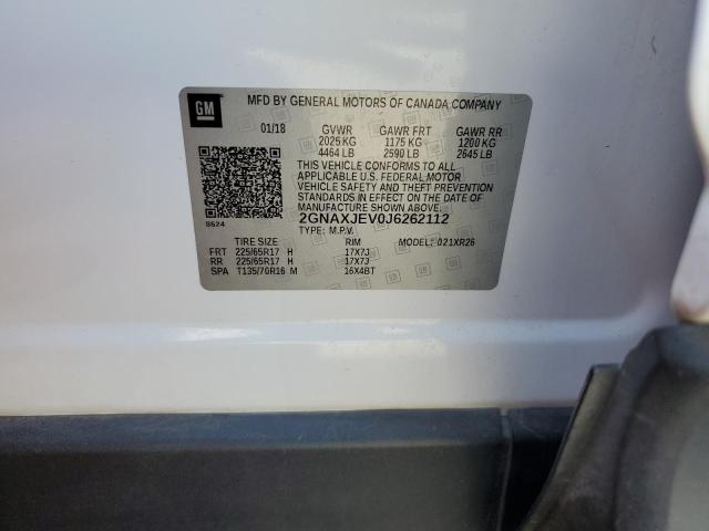 2GNAXJEV0J6262112 Chevrolet EQUINOX LT