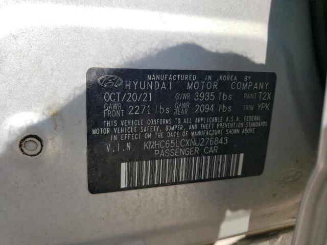 2022 HYUNDAI IONIQ BLUE - KMHC65LCXNU276843