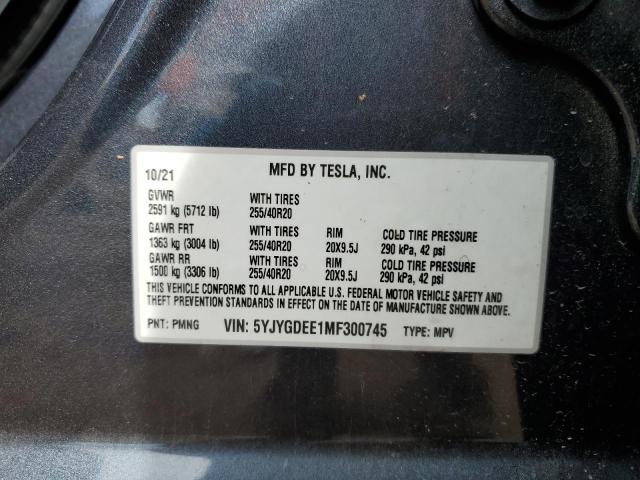 5YJYGDEE1MF300745 Tesla Model Y