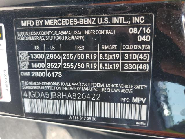 4JGDA5JB8HA820422 2017 MERCEDES-BENZ GLE-CLASS, photo no. 14