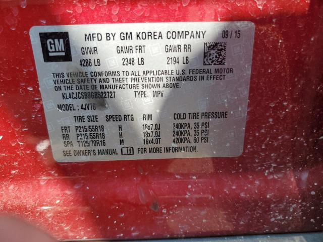 KL4CJCSB0GB522727 2016 BUICK ENCORE, photo no. 13