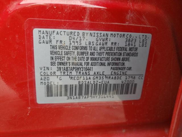 3N1AB7AP9HY316441 Nissan SENTRA S