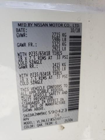5N1DR2MM9KC590423 Nissan Pathfinder S