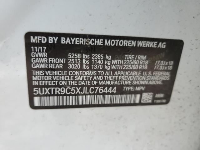 5UXTR9C5XJLC76444 2018 BMW X3, photo no. 12