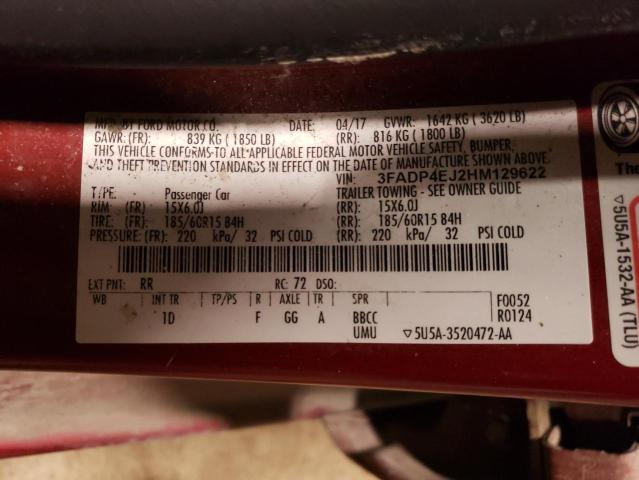 2017 FORD FIESTA SE - 3FADP4EJ2HM129622