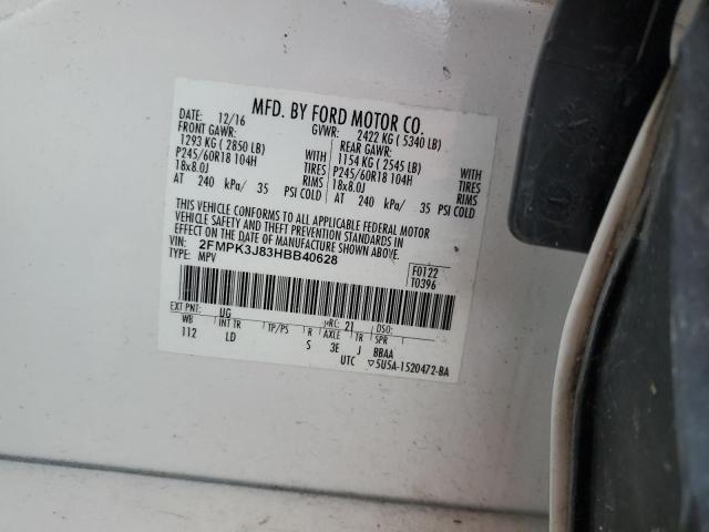 2017 FORD EDGE SEL - 2FMPK3J83HBB40628