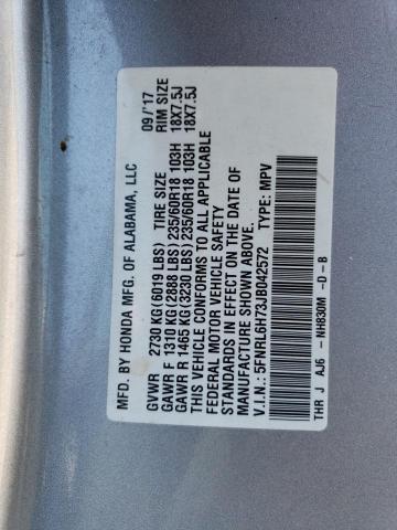 5FNRL6H73JB042572 2018 HONDA ODYSSEY, photo no. 12