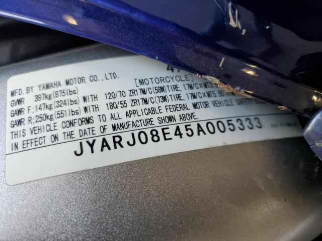2005 YAMAHA FZ6 S - JYARJ08E45A005333