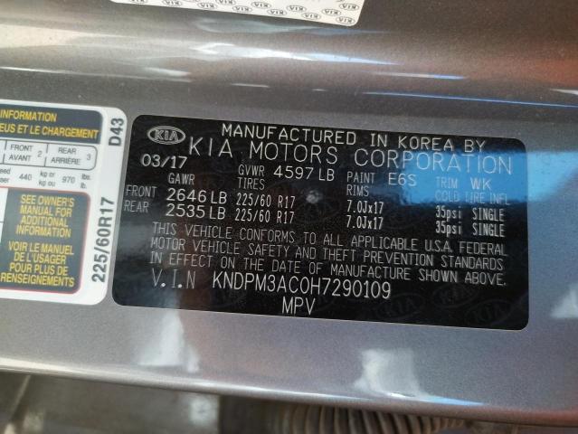 KNDPM3AC0H7290109 KIA Sportage Lx
