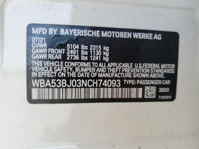 WBA53BJ03NCH74093 BMW 540 I