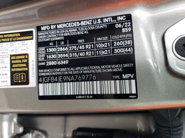 4JGFB4JE9NA769776 Mercedes-Benz GLE 350