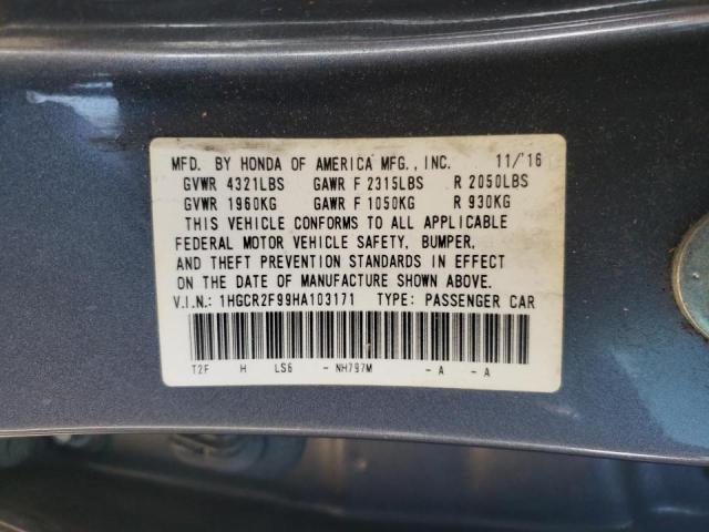 VIN 1HGCR2F99HA103171 2017 HONDA ACCORD no.12