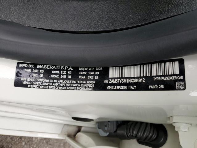 ZAM57YSM1NX394912 Maserati Ghibli Modena